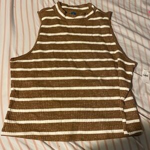 Old navy brown and white striped dressy tank
